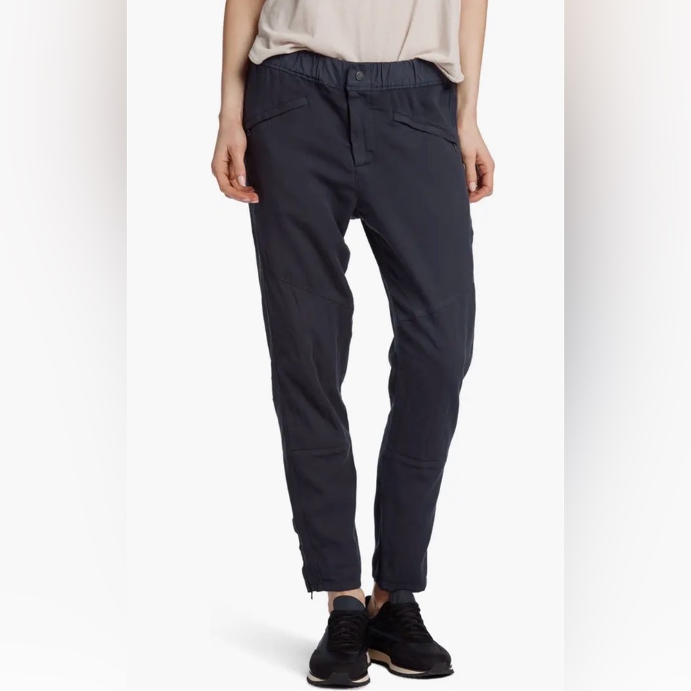 NWT James‎ Perse Easy Biker Pant Mine Blue Large (3) Casual Zip Moto Resortwear